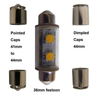 Dr. LED 36-44mm festoon nav LED bulb with extension caps