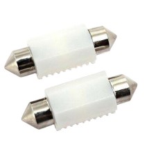 12/24V 36mm Cool-White Single Sided Festoon Bulb x 2